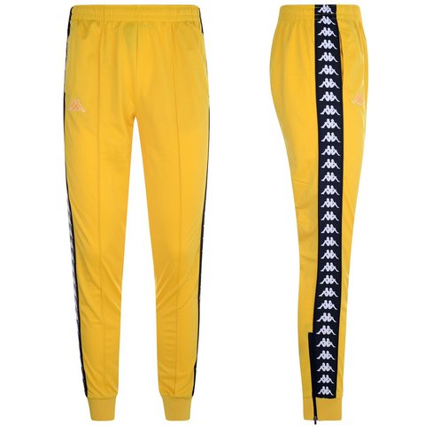 yellow kappa track pants